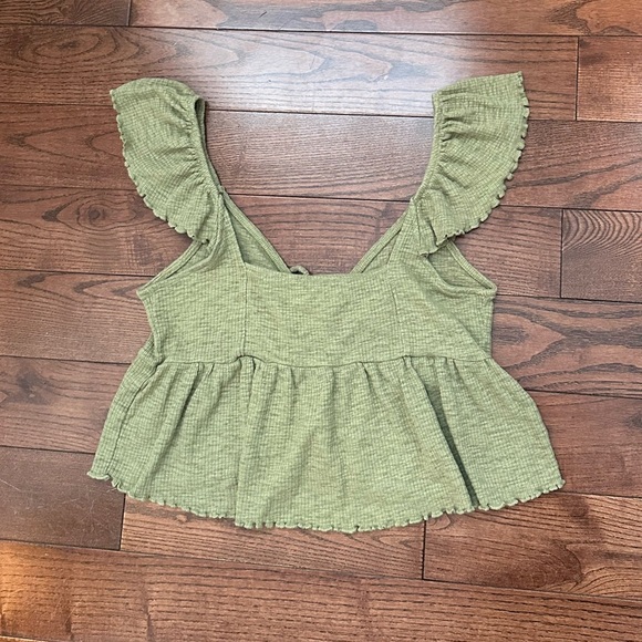 American Eagle Flutter Sleeve Crop Top - Picture 5 of 6